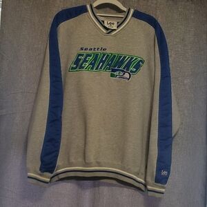 Vintage XL Seattle Seahawks Gray and Blue Sweatshirt